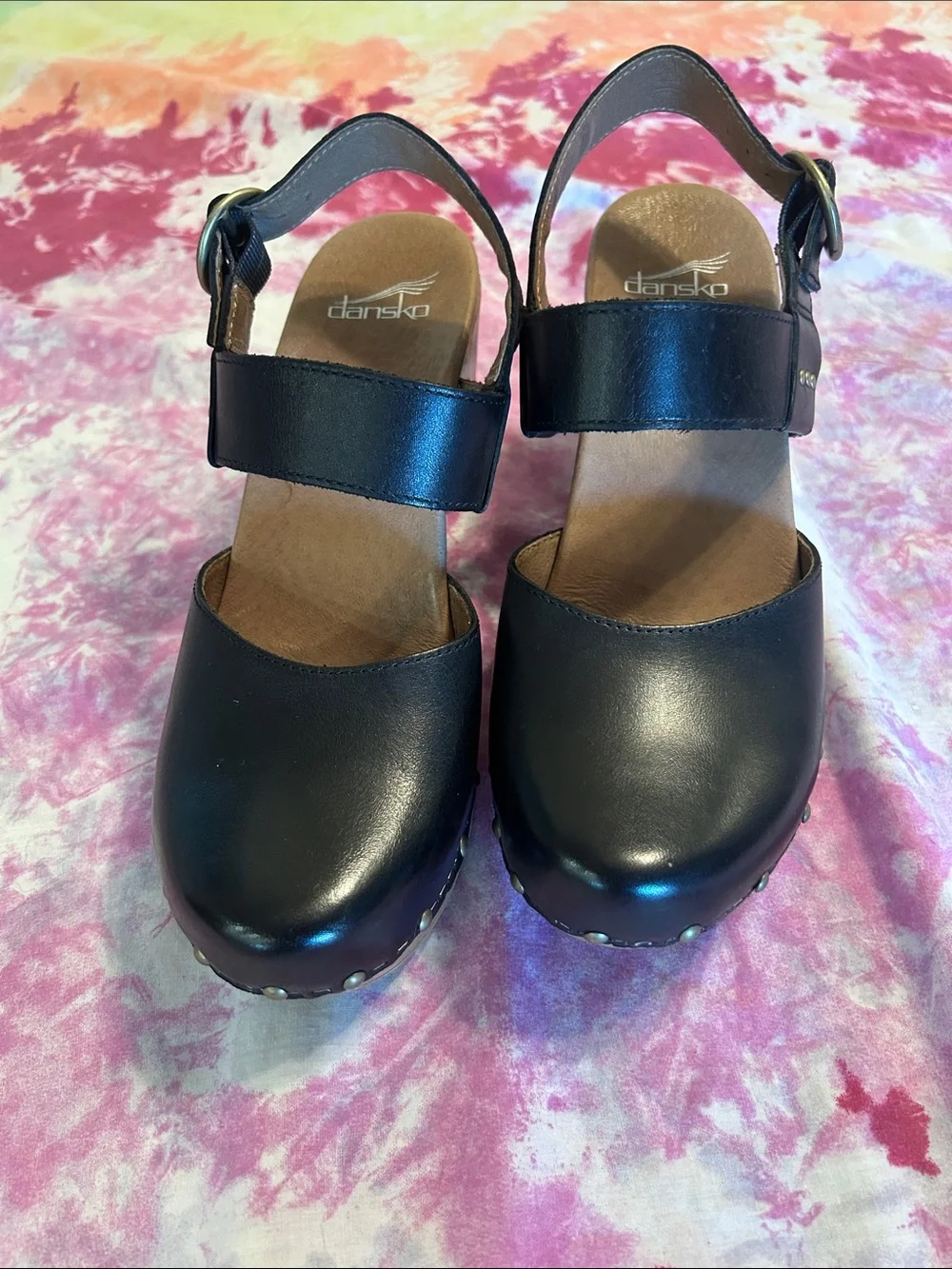 Dansko dotty platform clogs size 38